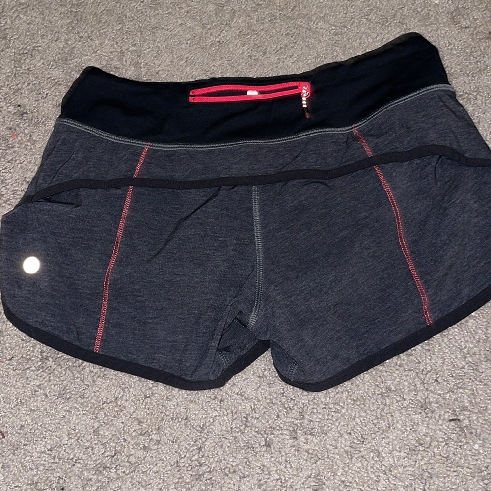 Lululemon speed up shorts - size 2- 2.5 inch- gray, black, and pink